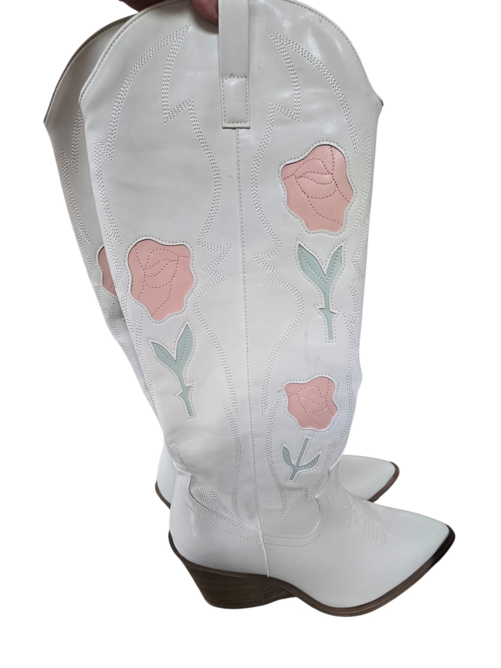 White Floral Universal Thread Boots